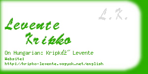 levente kripko business card